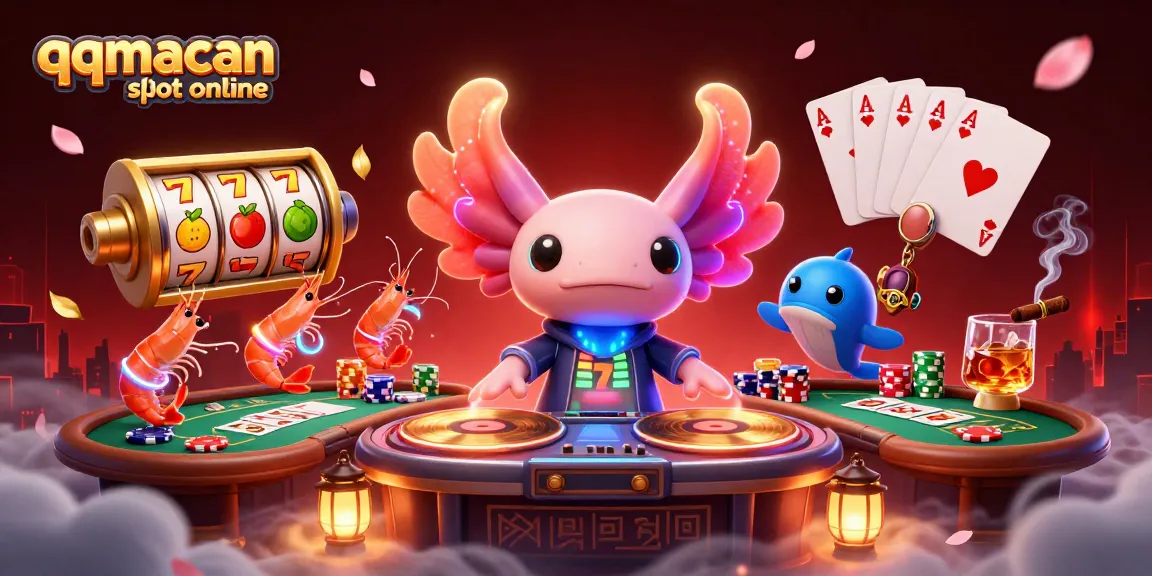 Menggulung jackpot dengan qqmacan slot online, axolotl DJ neon dan teman-teman cerah menghibur di kasino