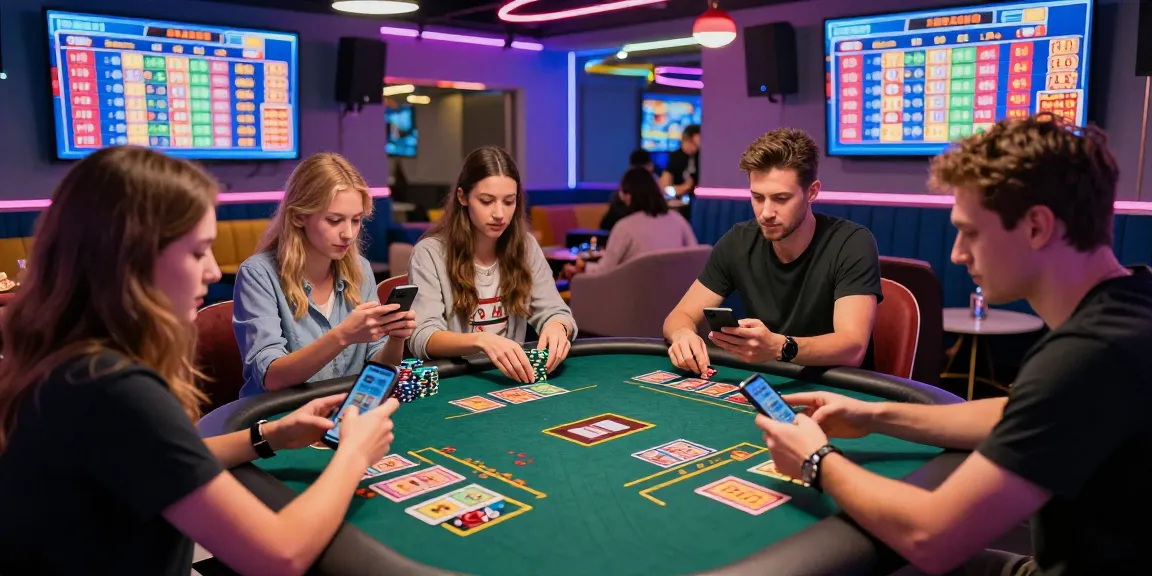 Exciting gambling scene at a modern gaming lounge showcasing AMANAHTOTO game atmosphere