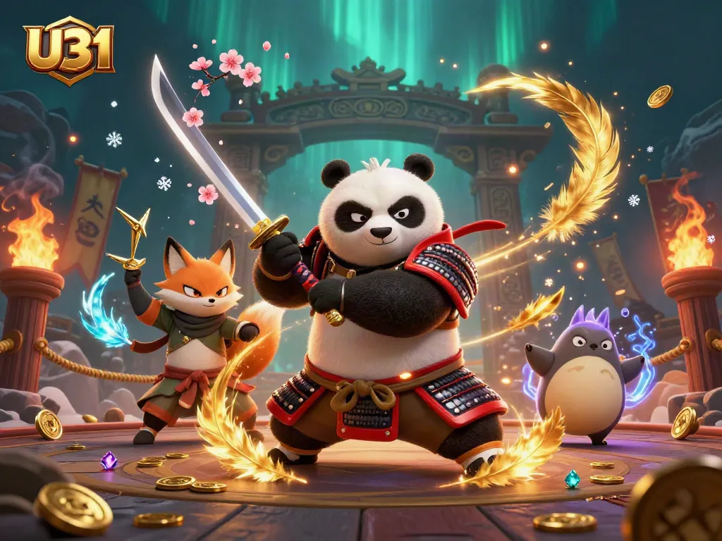 Engage in thrilling gameplay with U31, featuring 3D cartoonish characters battling in an enchanting casino atmosphere.