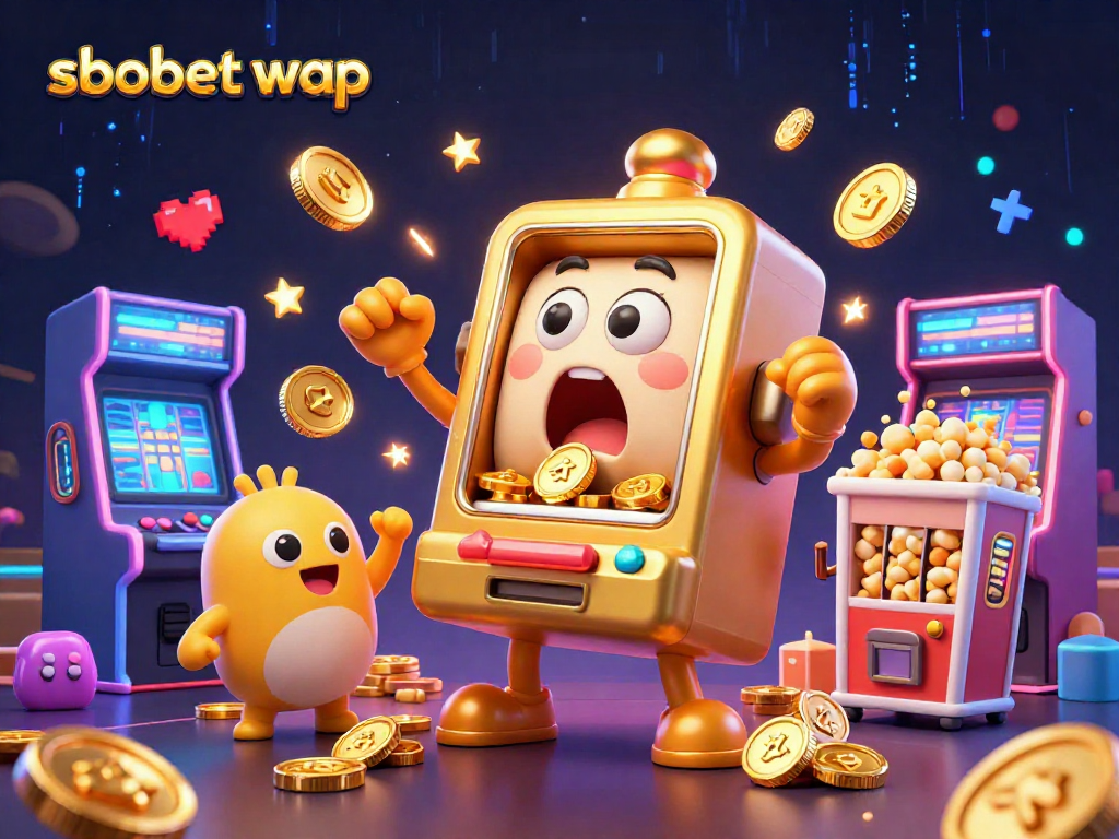 Engage with sbobet wap while exploring dynamic scenes of animated slot machines winning big.