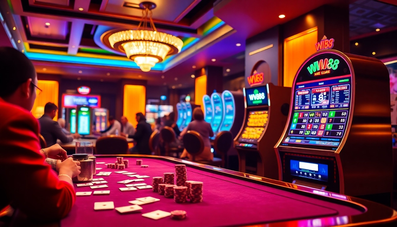 Exciting gaming experience at Nhà cái WW88 with vibrant casino tables and interactive online gambling.