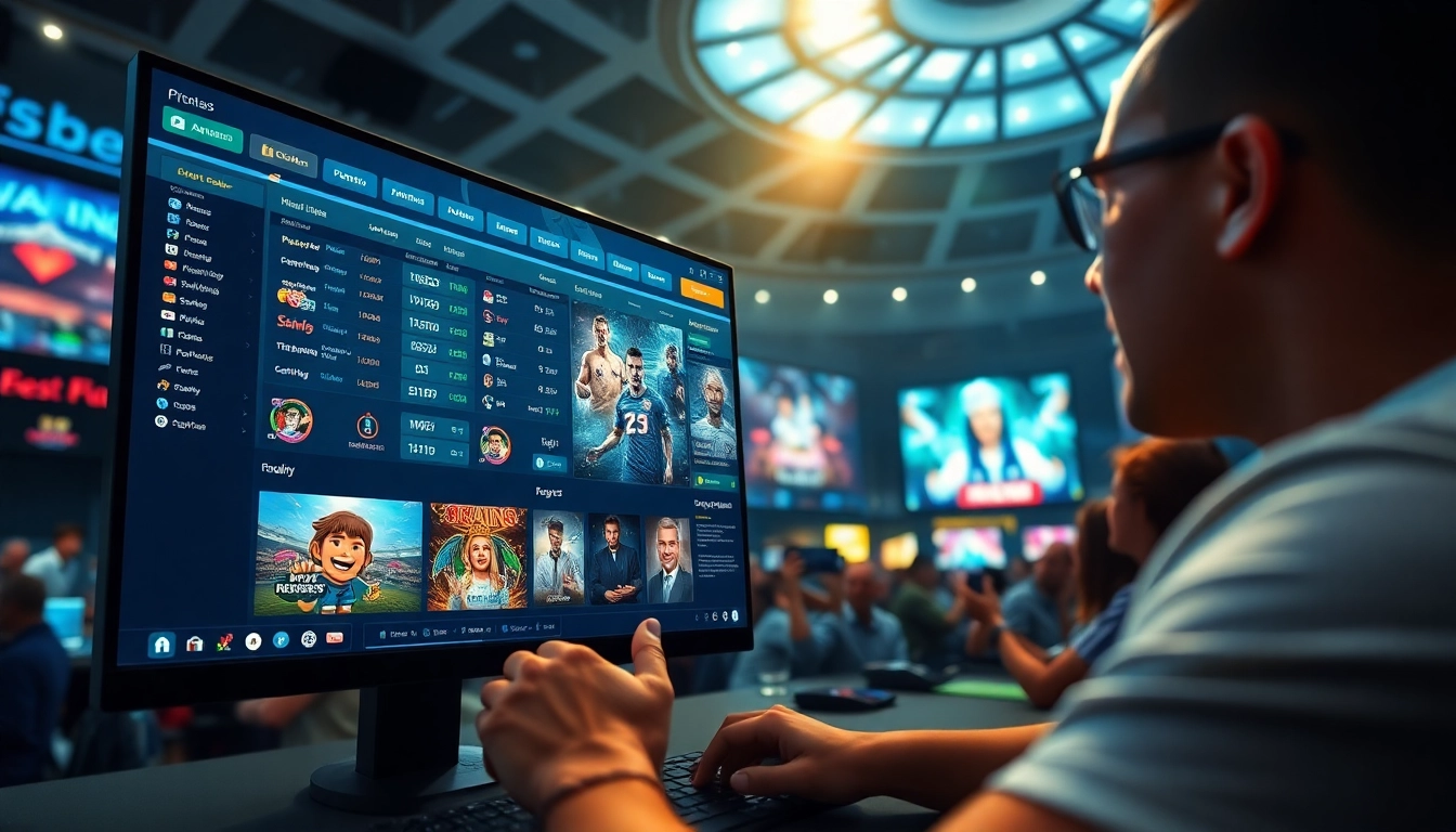 Engaging online betting scene highlighting https://f8bet.io/ with interactive digital interface and vibrant casino games.