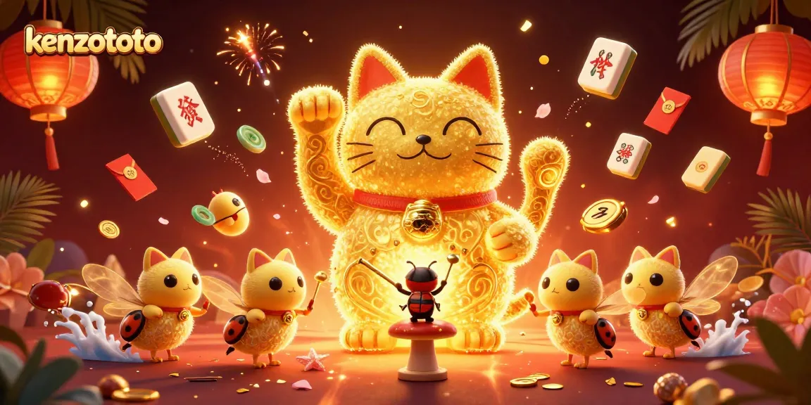 Spin the reels with kenzototo's animated lucky cat guiding players toward jackpots and wins.